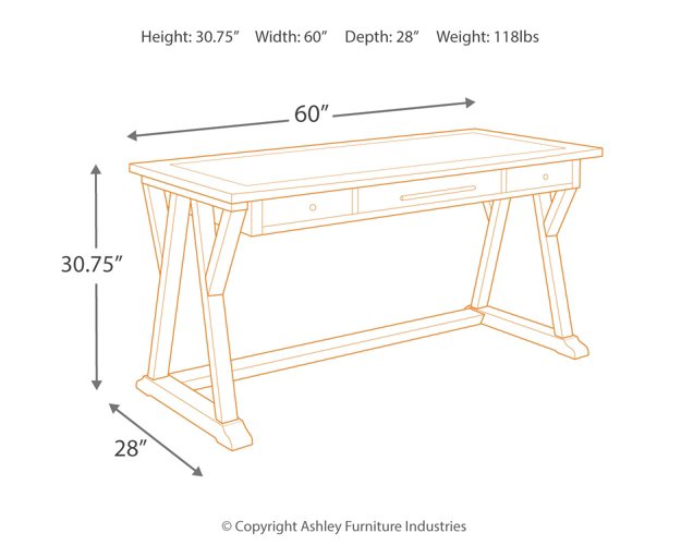 Luxenford 60" Home Office Desk - Affordable Home Luxury