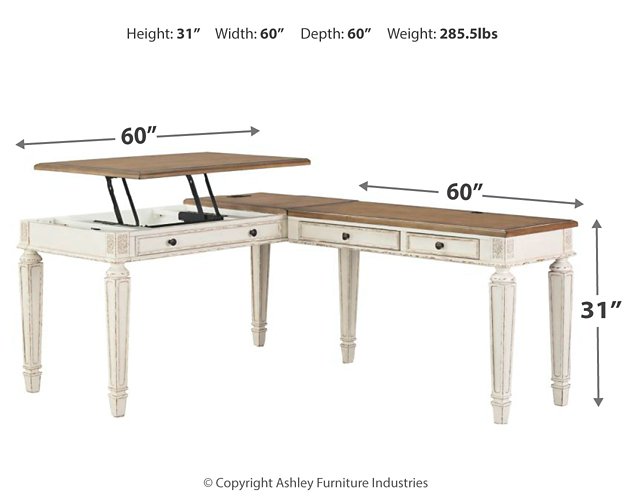 Realyn 2-Piece Home Office Lift Top Desk - Affordable Home Luxury