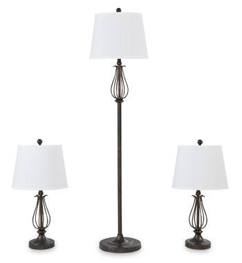 Brycestone Floor Lamp with 2 Table Lamps - Affordable Home Luxury