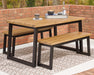 Town Wood Outdoor Dining Table Set (Set of 3) - Affordable Home Luxury