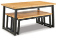 Town Wood Outdoor Dining Table Set (Set of 3) - Affordable Home Luxury