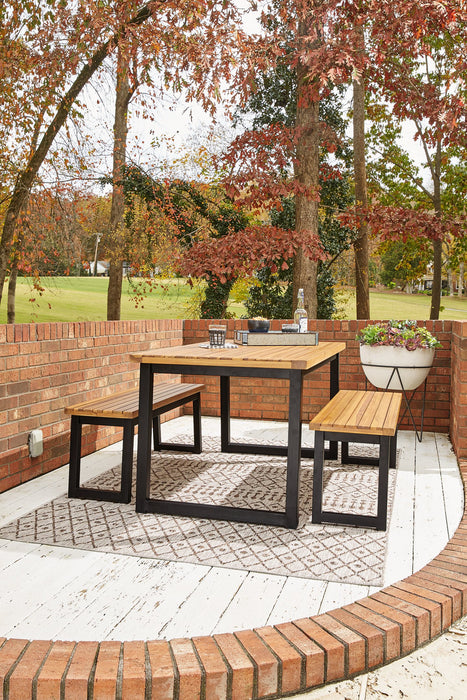 Town Wood Outdoor Dining Table Set (Set of 3) - Affordable Home Luxury