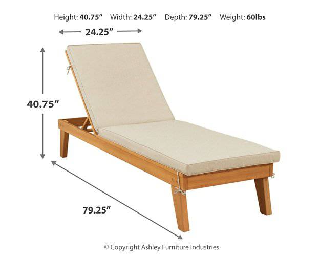 Byron Bay Chaise Lounge with Cushion - Affordable Home Luxury