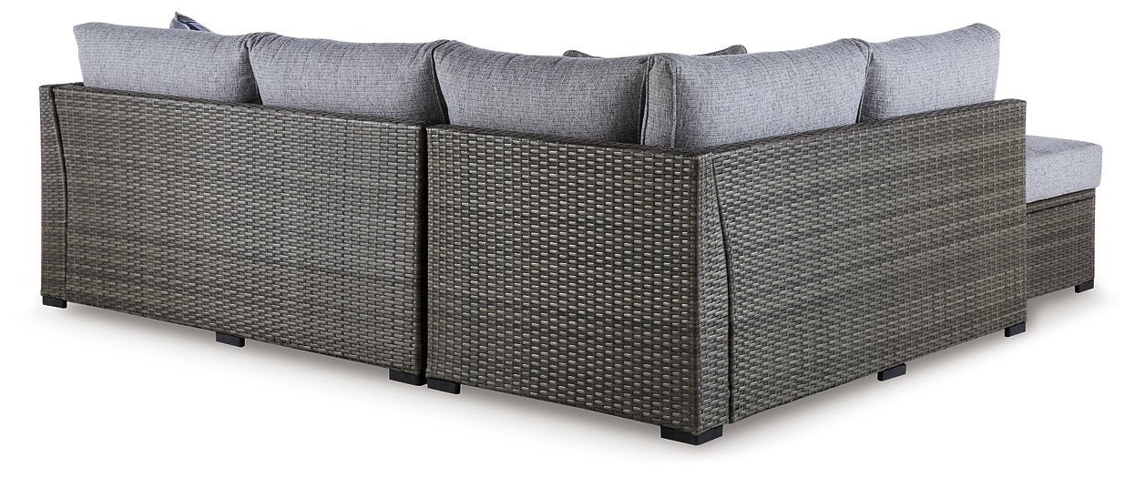 Petal Road Outdoor Loveseat Sectional/Ottoman/Table Set (Set of 4) - Affordable Home Luxury