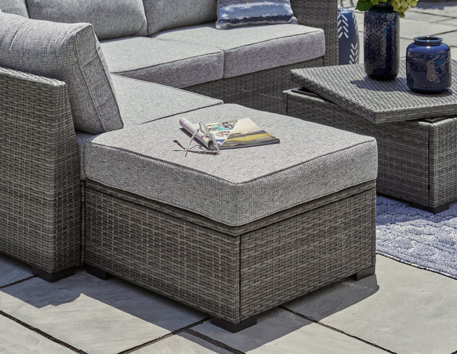 Petal Road Outdoor Loveseat Sectional/Ottoman/Table Set (Set of 4) - Affordable Home Luxury