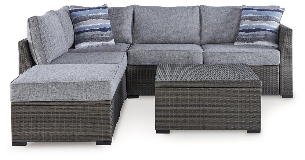 Petal Road Outdoor Loveseat Sectional/Ottoman/Table Set (Set of 4) - Affordable Home Luxury