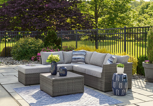 Petal Road Outdoor Loveseat Sectional/Ottoman/Table Set (Set of 4) - Affordable Home Luxury