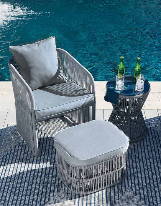 Coast Island Outdoor Chair with Ottoman and Side Table - Affordable Home Luxury