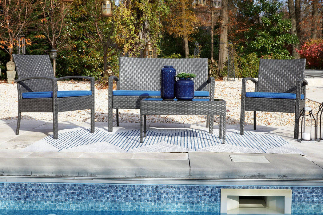 Alina Outdoor Love/Chairs/Table Set (Set of 4) - Affordable Home Luxury