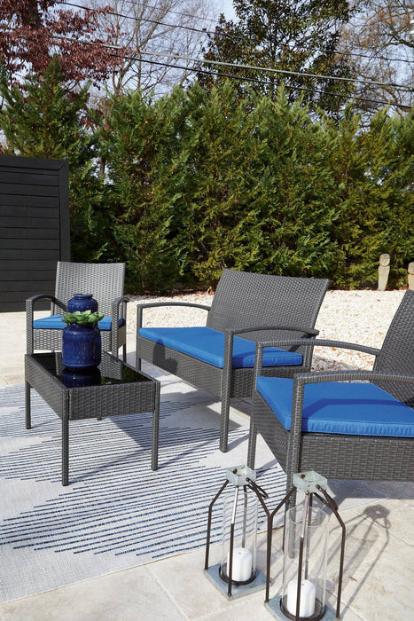 Alina Outdoor Love/Chairs/Table Set (Set of 4) - Affordable Home Luxury