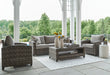 Oasis Court Outdoor Sofa/Chairs/Table Set (Set of 4) - Affordable Home Luxury