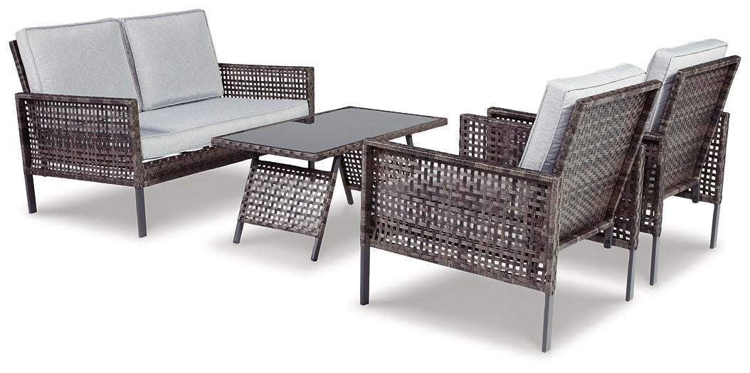 Lainey Outdoor Love/Chairs/Table Set (Set of 4) - Affordable Home Luxury