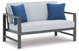 Fynnegan Outdoor Loveseat with Table (Set of 2) - Affordable Home Luxury