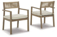 Aria Plains Arm Chair with Cushion (Set of 2) - Affordable Home Luxury