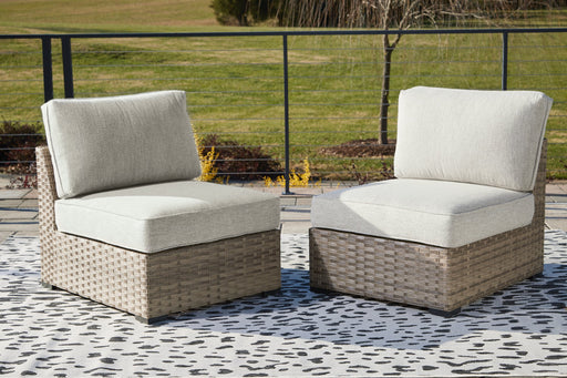 Calworth Outdoor Armless Chair with Cushion (Set of 2) - Affordable Home Luxury