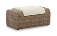 Sandy Bloom Outdoor Ottoman with Cushion - Affordable Home Luxury