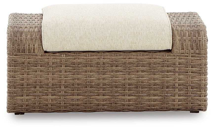 Sandy Bloom Outdoor Ottoman with Cushion - Affordable Home Luxury