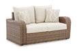 Sandy Bloom Outdoor Loveseat with Cushion - Affordable Home Luxury