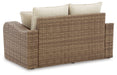 Sandy Bloom Outdoor Loveseat with Cushion - Affordable Home Luxury