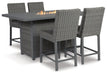 Palazzo Outdoor Counter Height Dining Table with 4 Barstools - Affordable Home Luxury