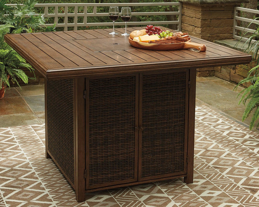 Paradise Trail Outdoor Counter Height Dining Table with 4 Barstools - Affordable Home Luxury