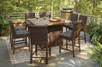 Paradise Trail Outdoor Counter Height Dining Table with 4 Barstools - Affordable Home Luxury