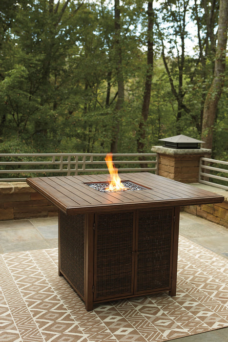 Paradise Trail Bar Table with Fire Pit - Affordable Home Luxury