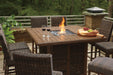 Paradise Trail Bar Table with Fire Pit - Affordable Home Luxury