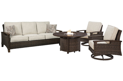 Paradise Trail Outdoor Sofa, Lounge Chairs and Fire Pit Table - Affordable Home Luxury