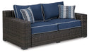 Grasson Lane Grasson Lane Nuvella Loveseat and 2 Lounge Chairs with Fire Pit Table - Affordable Home Luxury