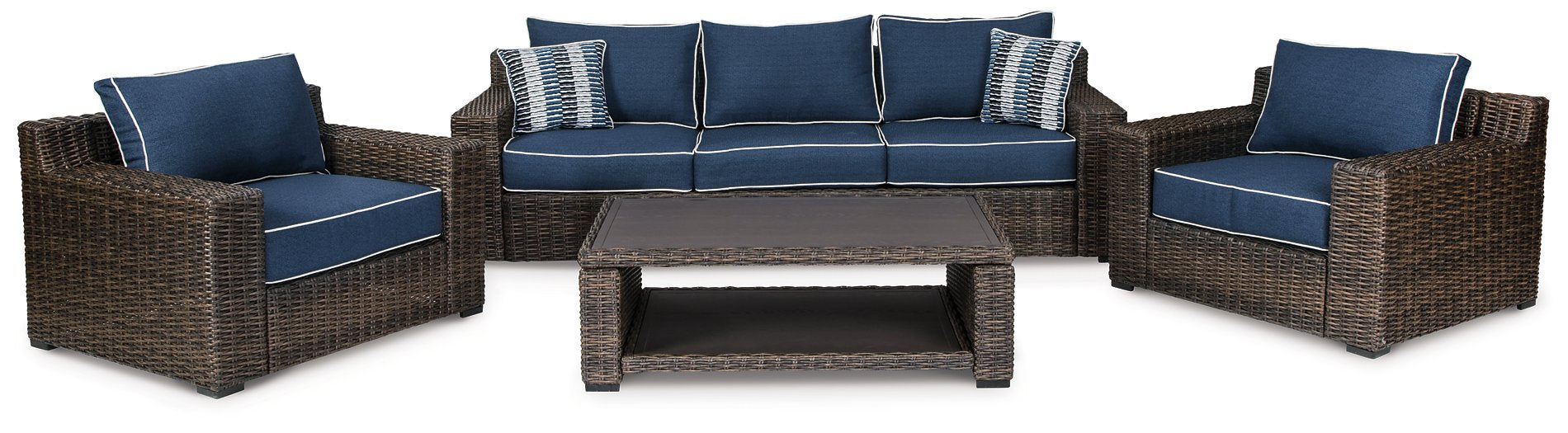 Grasson Lane Grasson Lane Nuvella Sofa with Coffee Table and 2 Lounge Chairs - Affordable Home Luxury