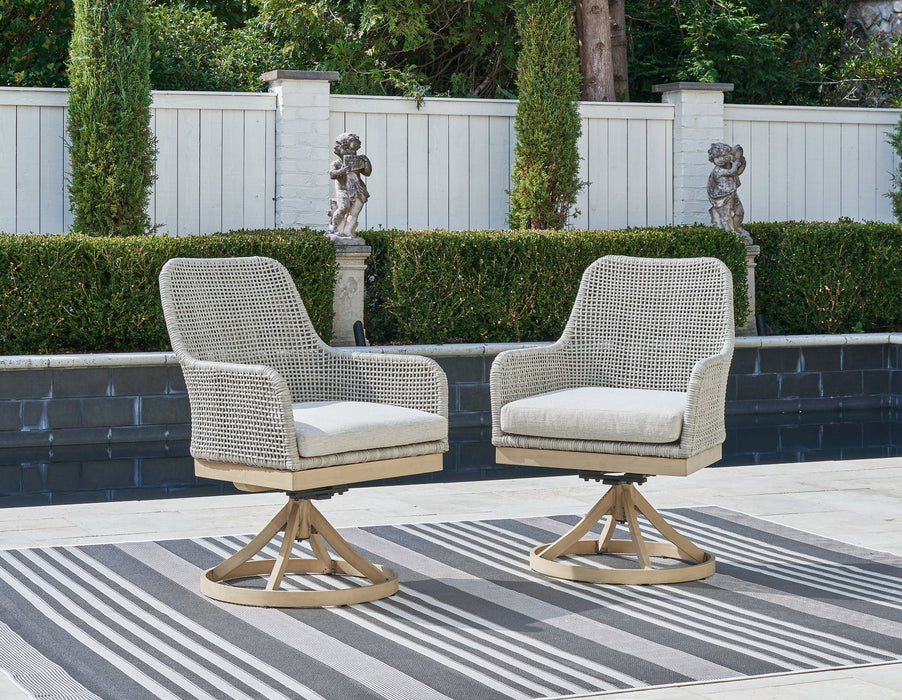 Seton Creek Outdoor Swivel Dining Chair (Set of 2) - Affordable Home Luxury