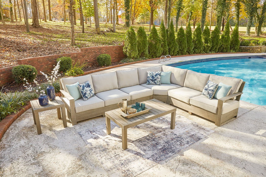 Silo Point Outdoor Sectional Set with Coffee and End Table - Affordable Home Luxury