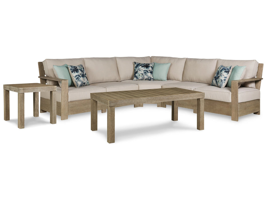 Silo Point Outdoor Sectional Set with Coffee and End Table - Affordable Home Luxury