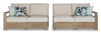 Silo Point Right-Arm Facing/Left-Arm Facing Outdoor Loveseat with Cushion (Set of 2) - Affordable Home Luxury