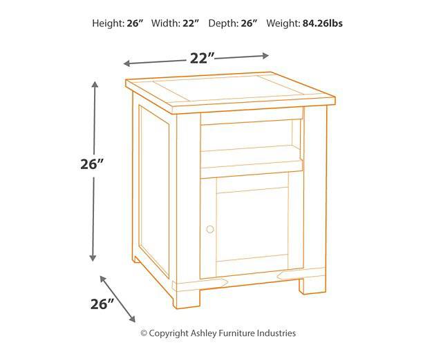 Budmore End Table with USB Ports & Outlets - Affordable Home Luxury