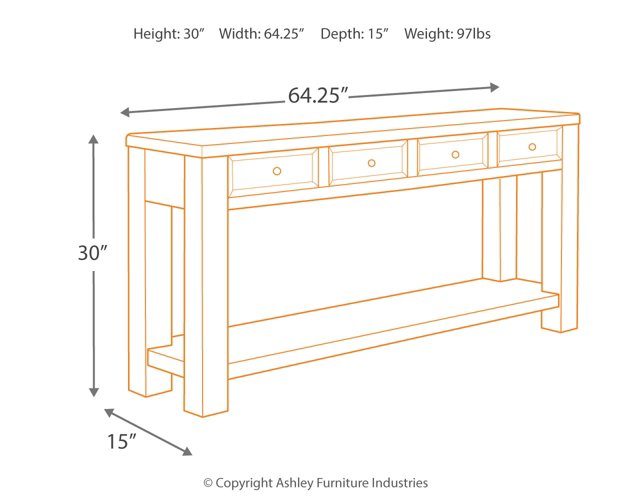 Gavelston Sofa/Console Table - Affordable Home Luxury