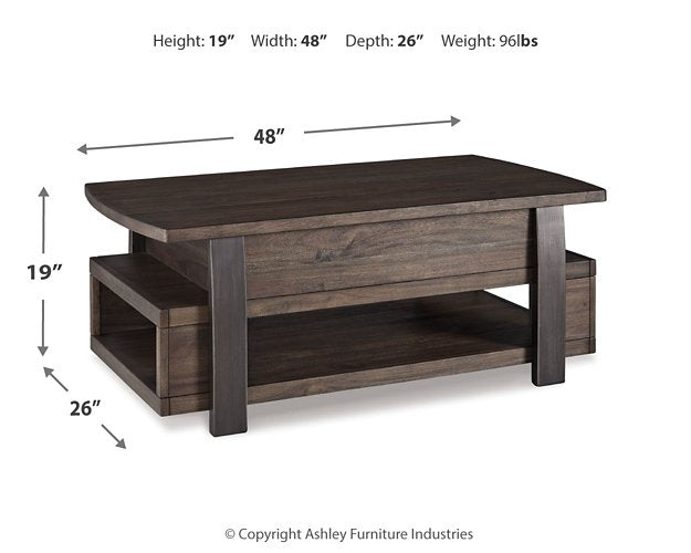 Vailbry Coffee Table with Lift Top - Affordable Home Luxury