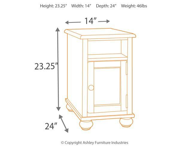 Barilanni Chairside End Table with USB Ports & Outlets - Affordable Home Luxury