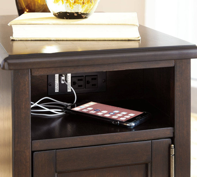 Barilanni Chairside End Table with USB Ports & Outlets - Affordable Home Luxury