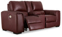 Alessandro Power Reclining Loveseat with Console - Affordable Home Luxury