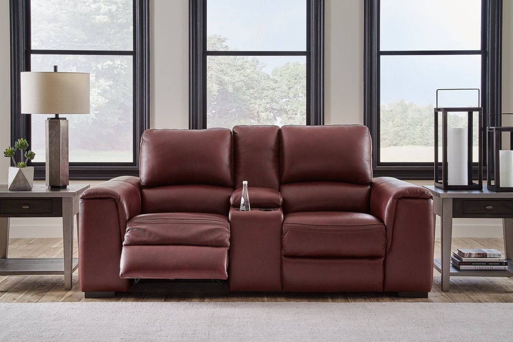 Alessandro Power Reclining Loveseat with Console - Affordable Home Luxury