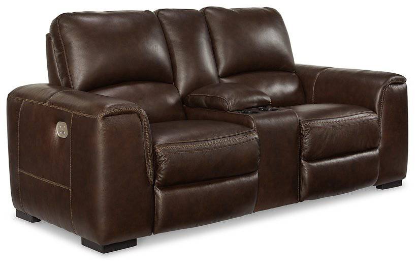 Alessandro Power Reclining Loveseat with Console - Affordable Home Luxury