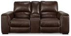 Alessandro Power Reclining Loveseat with Console - Affordable Home Luxury