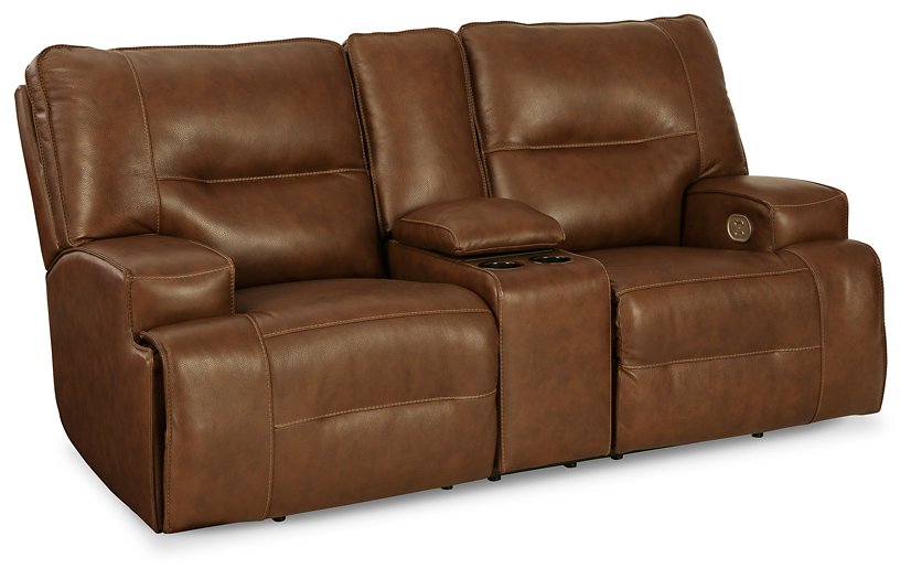 Francesca Power Reclining Loveseat with Console - Affordable Home Luxury