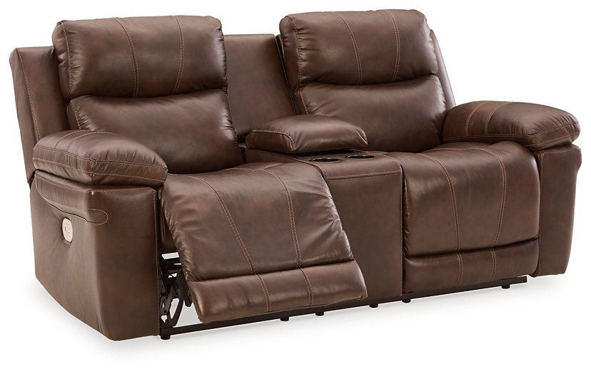 Edmar Power Reclining Loveseat with Console - Affordable Home Luxury