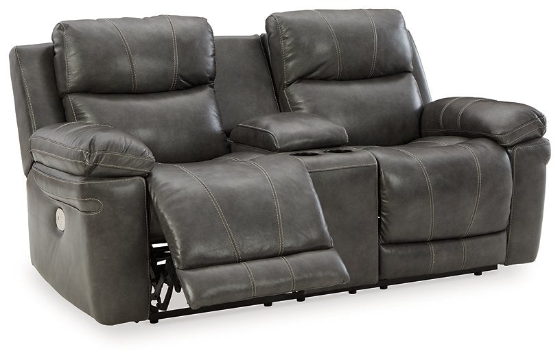 Edmar Power Reclining Loveseat with Console - Affordable Home Luxury