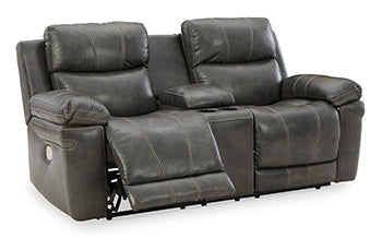 Edmar Power Reclining Loveseat with Console - Affordable Home Luxury