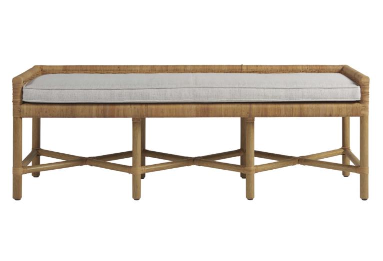 Universal Coastal Living Escape Pull Up Bench in Natural Rattan image