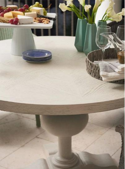 Universal Coastal Living Escape Round Dining Table in Sandbar